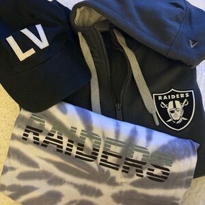 raiders gear bundle: hoodie shirt n hat